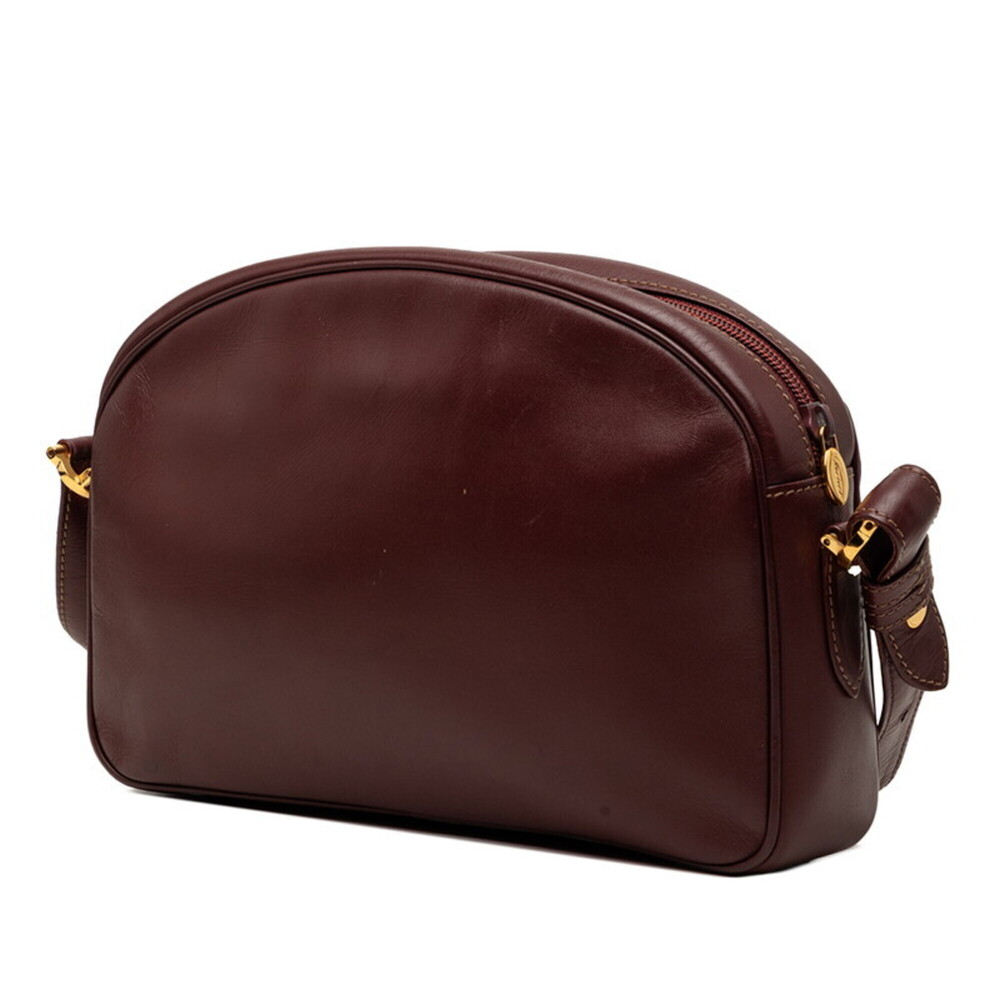 Cartier Must Line Crossbody Shoulder Bag, Red/Bordeaux Leather, Women's. - Picture 2 of 5